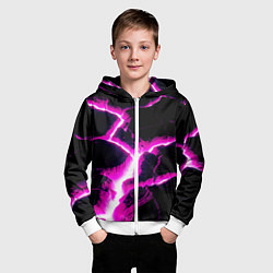 Толстовка на молнии детская Color pink black, цвет: 3D-белый — фото 2