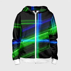 Толстовка на молнии детская Color blue black green, цвет: 3D-белый