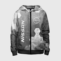 Толстовка на молнии детская Nissan - grey gradient вертикально, цвет: 3D-черный