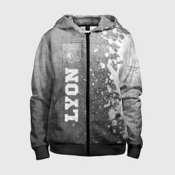 Толстовка на молнии детская Lyon - grey gradient по-вертикали, цвет: 3D-черный