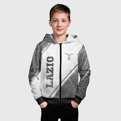 Детская толстовка на молнии Lazio - white gradient вертикально / 3D-Черный – фото 3