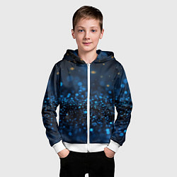 Толстовка на молнии детская Боке блестяшки на черном, цвет: 3D-белый — фото 2