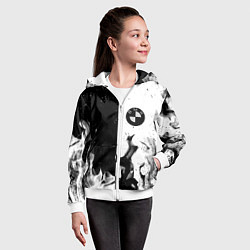 Толстовка на молнии детская BMW black fire, цвет: 3D-белый — фото 2