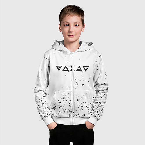 Детская толстовка на молнии Ведьмак брызги красок / 3D-Белый – фото 3