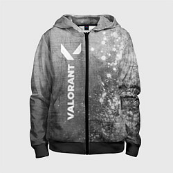 Толстовка на молнии детская Valorant - grey gradient по-вертикали, цвет: 3D-черный
