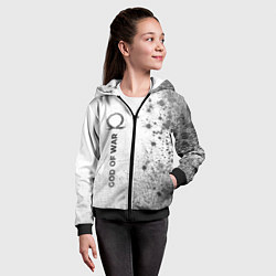 Толстовка на молнии детская God of War - white gradient по-вертикали, цвет: 3D-черный — фото 2