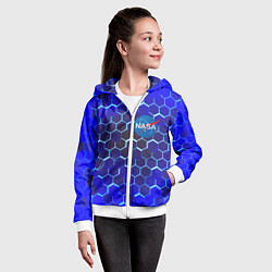 Толстовка на молнии детская Nasa голубая броня, цвет: 3D-белый — фото 2
