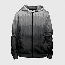 Толстовка на молнии детская Градиент полосами тёмно-серый графитовый, цвет: 3D-черный