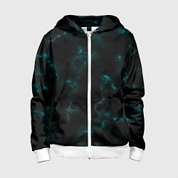Толстовка на молнии детская Color black turquoise, цвет: 3D-белый