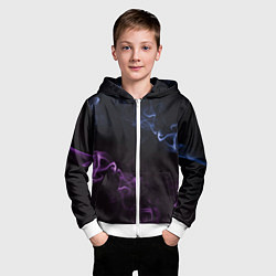 Толстовка на молнии детская Color black blue pink, цвет: 3D-белый — фото 2
