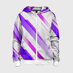 Толстовка на молнии детская Color white pink, цвет: 3D-белый