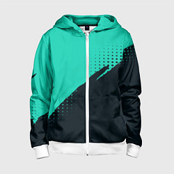 Толстовка на молнии детская Color black light blue, цвет: 3D-белый