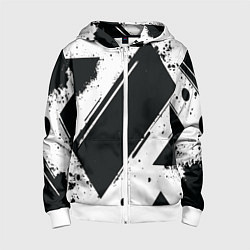 Толстовка на молнии детская Color black white, цвет: 3D-белый