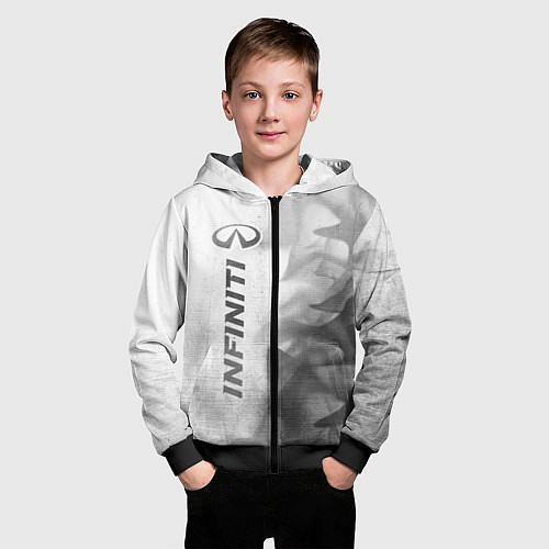 Детская толстовка на молнии Infiniti - white gradient по-вертикали / 3D-Черный – фото 3