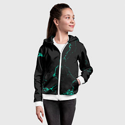 Толстовка на молнии детская Color black turquoise, цвет: 3D-белый — фото 2