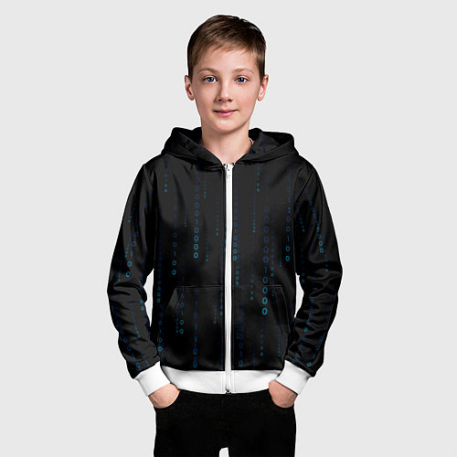 Детская толстовка на молнии Color black blue / 3D-Белый – фото 3