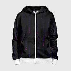 Толстовка на молнии детская Color black pink, цвет: 3D-белый