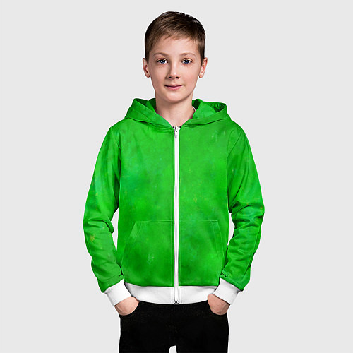 Детская толстовка на молнии Свет зелёного фонаря / 3D-Белый – фото 3
