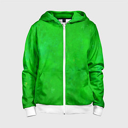 Толстовка на молнии детская Свет зелёного фонаря, цвет: 3D-белый