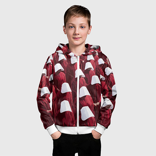 Детская толстовка на молнии Рассказ служанки паттерн / 3D-Белый – фото 3