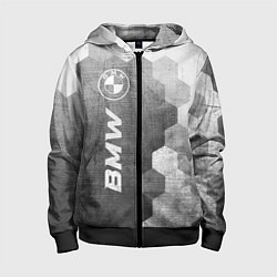 Толстовка на молнии детская BMW - grey gradient по-вертикали, цвет: 3D-черный