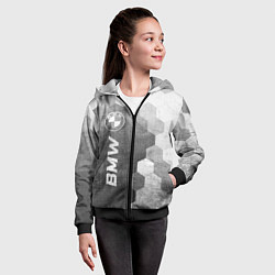 Толстовка на молнии детская BMW - grey gradient по-вертикали, цвет: 3D-черный — фото 2