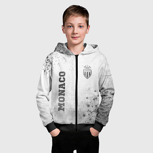 Детская толстовка на молнии Monaco - white gradient вертикально / 3D-Черный – фото 3
