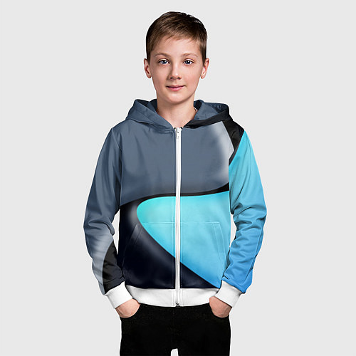 Детская толстовка на молнии Разноцветный / 3D-Белый – фото 3