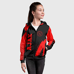 Толстовка на молнии детская Ajax - red gradient вертикально, цвет: 3D-черный — фото 2