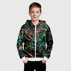 Толстовка на молнии детская Японские драконы ирезуми, цвет: 3D-белый — фото 2