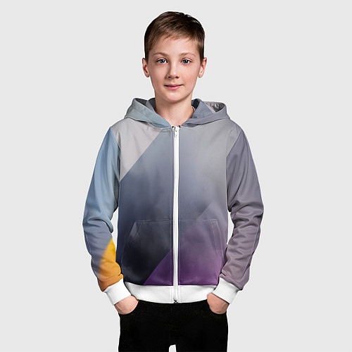 Детская толстовка на молнии Color grey with stripes / 3D-Белый – фото 3