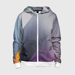 Толстовка на молнии детская Color grey with stripes, цвет: 3D-белый