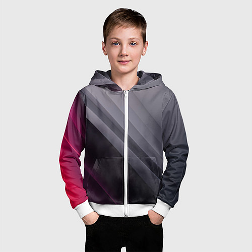 Детская толстовка на молнии Color black grey / 3D-Белый – фото 3