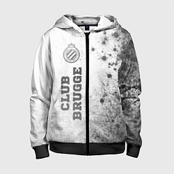 Толстовка на молнии детская Club Brugge - white gradient по-вертикали, цвет: 3D-черный
