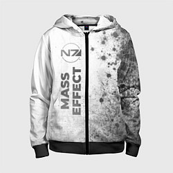 Толстовка на молнии детская Mass Effect - white gradient по-вертикали, цвет: 3D-черный
