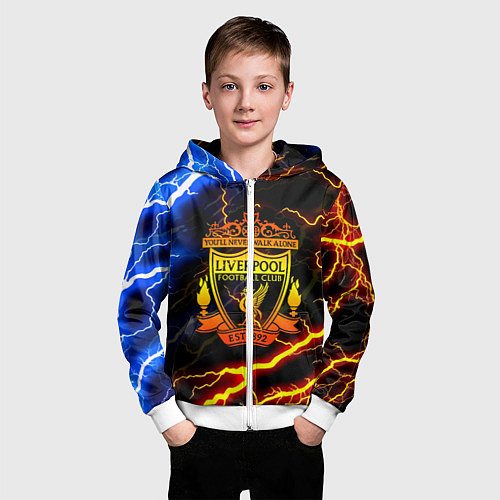 Детская толстовка на молнии Liverpool storm / 3D-Белый – фото 3