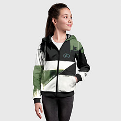 Толстовка на молнии детская Lexus логотип, цвет: 3D-черный — фото 2