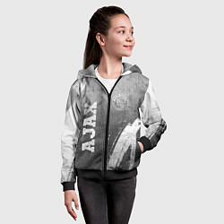 Толстовка на молнии детская Ajax - grey gradient вертикально, цвет: 3D-черный — фото 2