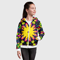 Толстовка на молнии детская Звездный калейдоскоп, цвет: 3D-белый — фото 2