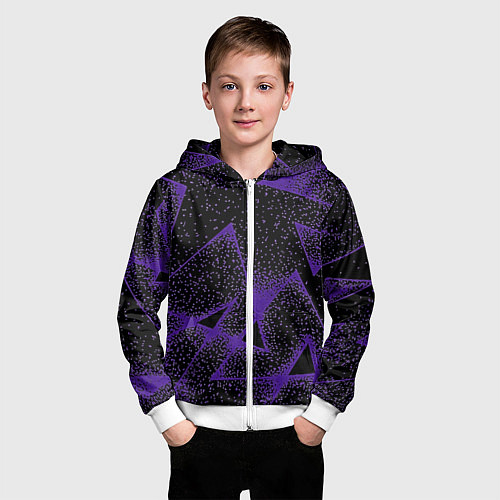 Детская толстовка на молнии The triangle is purple / 3D-Белый – фото 3