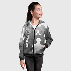 Толстовка на молнии детская Half-Life - grey gradient вертикально, цвет: 3D-черный — фото 2