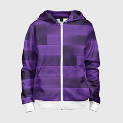 Толстовка на молнии детская Color purple square, цвет: 3D-белый
