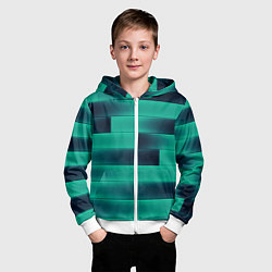 Толстовка на молнии детская Color light blue square, цвет: 3D-белый — фото 2