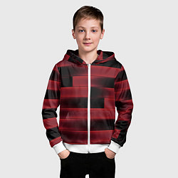 Толстовка на молнии детская Color red square, цвет: 3D-белый — фото 2