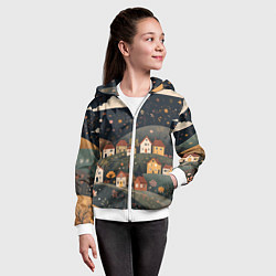 Толстовка на молнии детская Сказочный городок, цвет: 3D-белый — фото 2