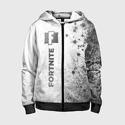 Толстовка на молнии детская Fortnite - white gradient по-вертикали, цвет: 3D-черный
