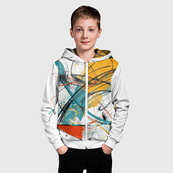 Толстовка на молнии детская Абстракция цвета, цвет: 3D-белый — фото 2