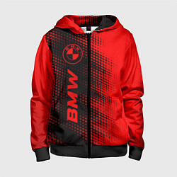 Толстовка на молнии детская BMW - red gradient по-вертикали, цвет: 3D-черный