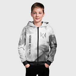 Толстовка на молнии детская Watch Dogs - white gradient вертикально, цвет: 3D-черный — фото 2