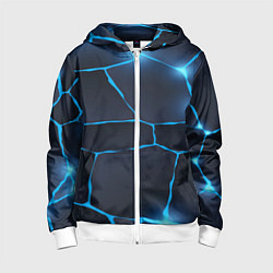 Толстовка на молнии детская Неоновый космический фон потрескавшееся земля, цвет: 3D-белый